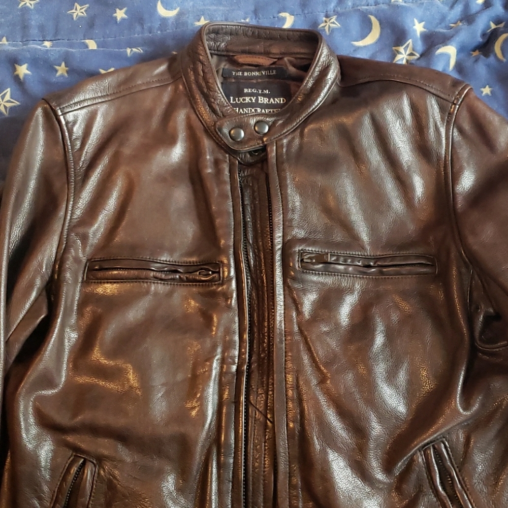 Lucky Brand Bonneville Leather Moto Jacket